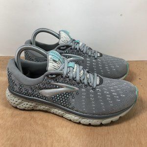 Brooks Glycerin 17 Women Size 8 Grey Teal Running Shoes